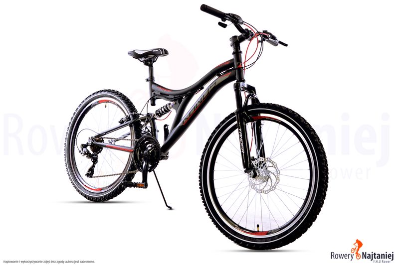 ROWER DLA CHŁOPCA 24 KANDS SNIPER 2XAMOR CZARNOCZERWONY NOWY 2018