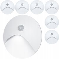 6x BIAŁA OPRAWA OPRAWKA NA SCHODY LAMPKA SCHODOWA Z CZUJNIKIEM RUCHU 230V