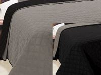 Narzuta dekoracyjna VIGO II 170x210 grafitowa czarna kwadraty