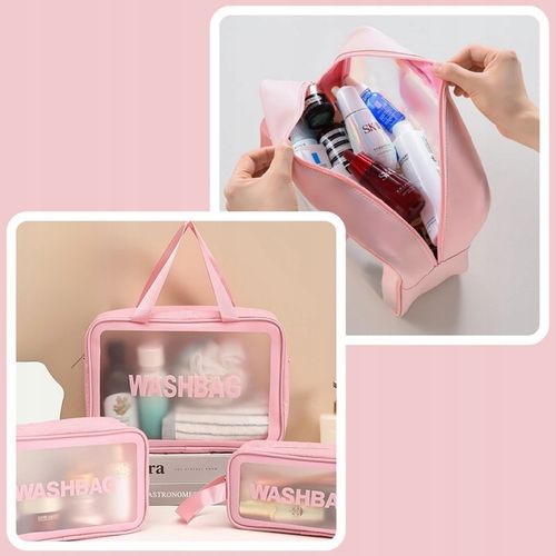 3x KOSMETYCZKA ZESTAW PODRÓŻNA TURYSTYCZNA PZEZROCZYSTA NA ZAMEK na Arena.pl