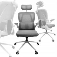 FOTEL BIUROWY ERGONOMICZNY OBROTOWY KRZESŁO REGULOWANE WYGODNE KG102 SZARY