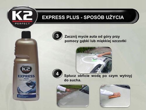 K2 EXPRESS PLUS SZAMPON samochodowy Z WOSKIEM do mycia auta 5000ml 5L na Arena.pl