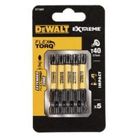 końcówki wkrętakowe udarowe torsion t40/50 mm 5szt - dw dt7399t