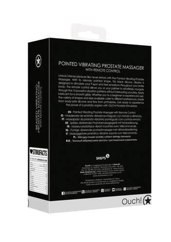 Pointed Vibrating Prostate Massager With Remote Control - Black na Arena.pl