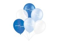 Zestaw balonów na Chrzest Święty, 12 cali, 6 szt., niebieskie [balony na he
