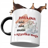 Kubek Czarny Dla Pauliny Żony Koleżanki Na Prezent Z Nadrukiem Ze Zdjęciem