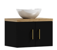 Szafka łazienkowa wisząca MARKUS 80  czarna z umywalką Eliza B (W7)