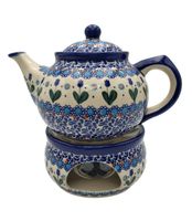 CZAJNIK Z PODGRZEWACZEM CERAMIKA BOLESŁAWIEC