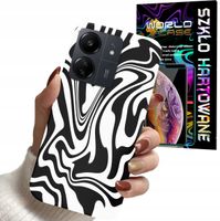 ETUI DO XIAOMI REDMI 13C - ABSTRAKCJA ZEBRA MODNE WZORY DLA KOBIET + SZKŁO