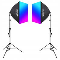 NEEWER ZESTAW STUDYJNY DWA SOFTBOXY + ŻARÓWKI RGB 24W + STATYWY I WROTA