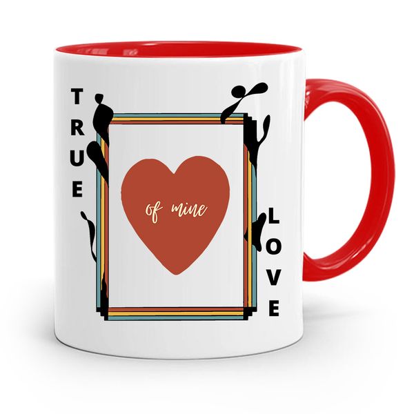 Kubek Czerwony Na Walentynki True Love Of Mine Z Nadrukiem Ze Zdjęciem zdjęcie 1