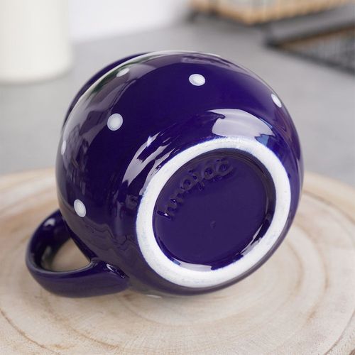 Kubek ceramiczny niebieski w grochy 200 ml na Arena.pl