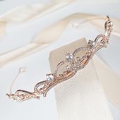 Elegancka korona diadem tiara różowe złoto rose KOKONET 4-0183