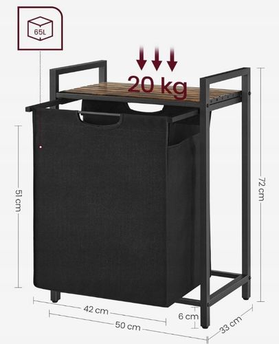 Kosz na pranie retro stojący 72 cm na Arena.pl