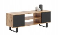 Szafka RTV FOCUS Stolik TV Komoda pod telewizor loft 155cm dąb craft czarny