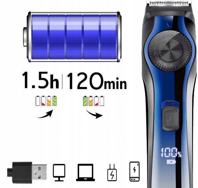 Trymer Maszynka Strzyżenie Brody Golarka + GRATIS zdjęcie 4