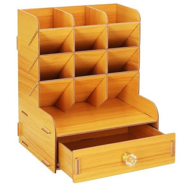 Organizer na biurko pojemnik z szufladą i półkami przybornik zdjęcie 3