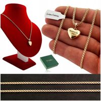 ZŁOTY NASZYJNIK SERCE + BISMARK 18K PREZENT DLA KOBIETY MAMY GRAWER GRATIS