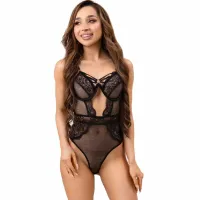 livco corsetti paula lc20209 body czarne l/xl z koronką i siateczką