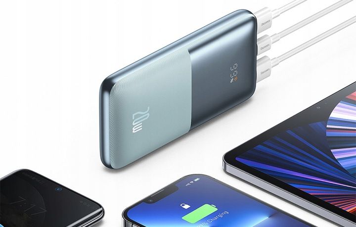 BASEUS POWER BANK PODRÓŻNY 10000 MAH 2X USB USB-C 20W QC 3.0 Z KABLEM USB zdjęcie 2