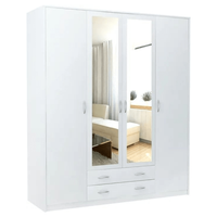 Duża szafa z lustrem do sypialni, Classic, 168x55x193 cm, biel| TYLETEGOTU