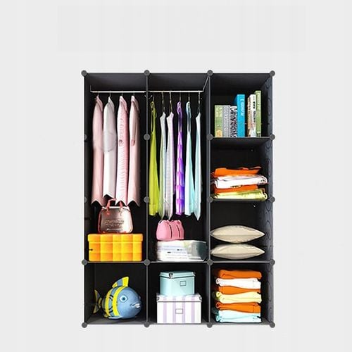 DUŻA SZAFA MODUŁOWA REGAŁ GARDEROBA 12X SZAFKA POJEMNA NA UBRANIA na Arena.pl