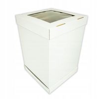 Karton na wysoki tort pietrowy 30x30x45 cm z okienkiem BARDZO MOCNE pudełko