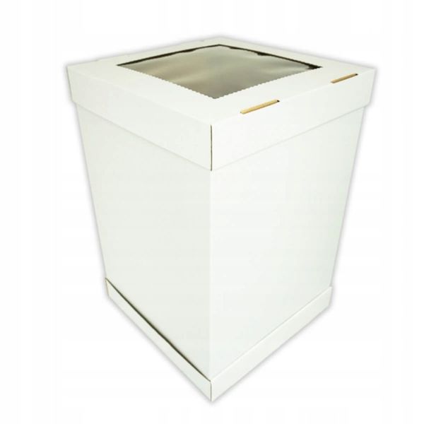 Karton na wysoki tort pietrowy 30x30x45 cm z okienkiem BARDZO MOCNE pudełko zdjęcie 1