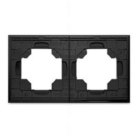 Kontakt CZARNE GNIAZDKO ELEKTRYCZNE 2 z bolcem podwójne FI60 RAMKA SZKLANA