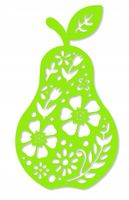 Z85 Zawieszka GRUSZKA owoc jesień ozdoba dekoracja ażurowa dekor 16x20 ziel