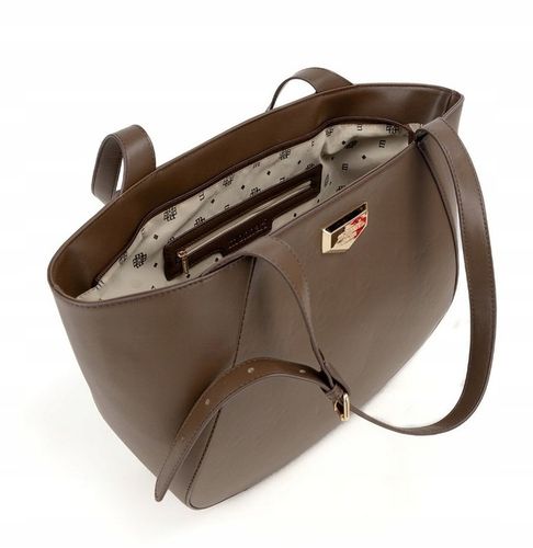 Monnari Piękna klasyczna czekoladowa torebka na ramię Regulowane rączki A4 na Arena.pl