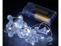 lampki 20 led na baterie kryształki zimny biały 613