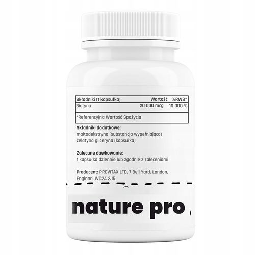 NaturePRO Biotyna 10000 mcg 180 kapsułek na Arena.pl