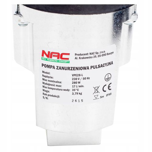 NAC POMPA MEMBRANOWA 280W VPE28-L na Arena.pl