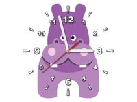 30X30CM ZEGAR HIPOPOTAM OBRAZ DREWNO