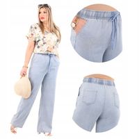 PRZEWIEWNE SPODNIE DAMSKIE CIENKIE LETNIE DUŻE ROZMIARY JEANSY WYSOKI STAN