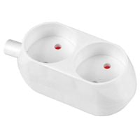 gniazdo podwójne 16a 250v rozbieralne b/u białe - vt-302-0020