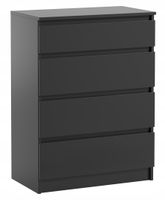 Komoda Szafka Do Sypialni 70 x 40 x 97 CM Pari 4 Czarny Mat