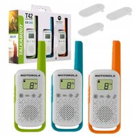 Krótkofalówki Walkie Talkie 3 Sztuki Zasięg Do 4Km Motorola T42