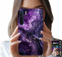 ETUI DO OPPO A91 - FIOLETOWY MARMUREK MODNE KOBIECE + SZKŁO