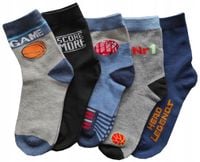 Skarpetki Chłopięce Bawełna Football 5-PAR 22-24