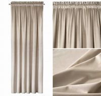 ZASŁONA WELUROWA VELVET NA TAŚMIE 140X270 BEŻOWA