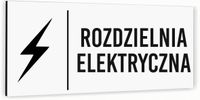 Tabliczka informacyjna ROZDZIELNIA ELEKTRYCZNA Aluminium BIAŁA Piktogram