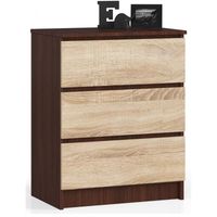 Komoda do sypialni, 3 szuflady, STILO, 60x40x77 cm, wenge | TYLETEGOTU
