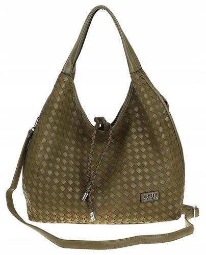 Torebka damska worek na ramię A4 elegancka pleciona pojemna CC6592 Zielona na Arena.pl