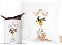 Zestaw Poduszka + Kubek Prezent Dla Trenera Z Nadrukiem Ze Zdjęciem