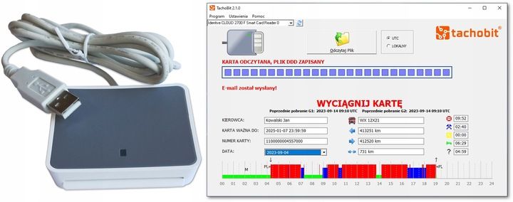 Czytnik kart kierowców G2v2 i program TachoBit zdjęcie 1