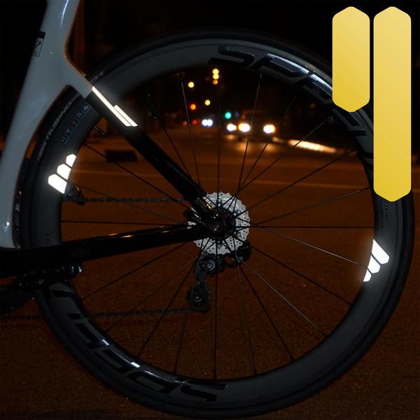 Odblaski naklejki rowerowe na ramę koło Blincc Hex YL 360 stopni widoczności zdjęcie 1