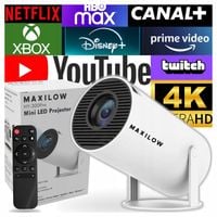 PROJEKTOR RZUTNIK 4K OBROTOWY Z GŁOŚNIKIEM PRZENOŚNY LED ANDROID WIFI