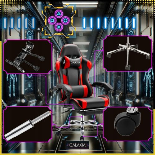 FOTEL GAMINGOWY BIUROWY Obrotowy Z Podnóżkiem Kubełkowy Krzesło Gamingowe na Arena.pl